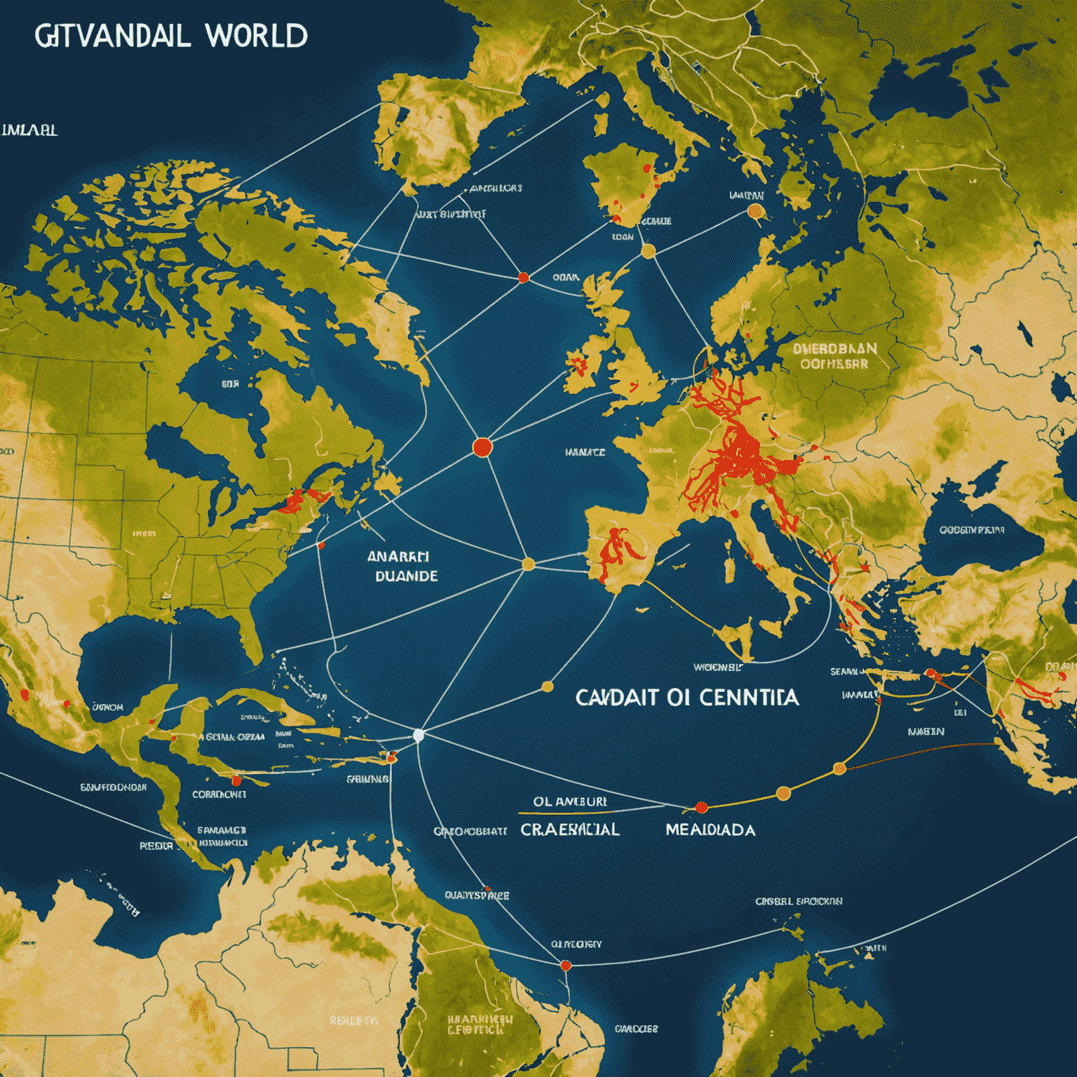 World map highlighting oil trade routes from Canada to various countries, with animated flow lines